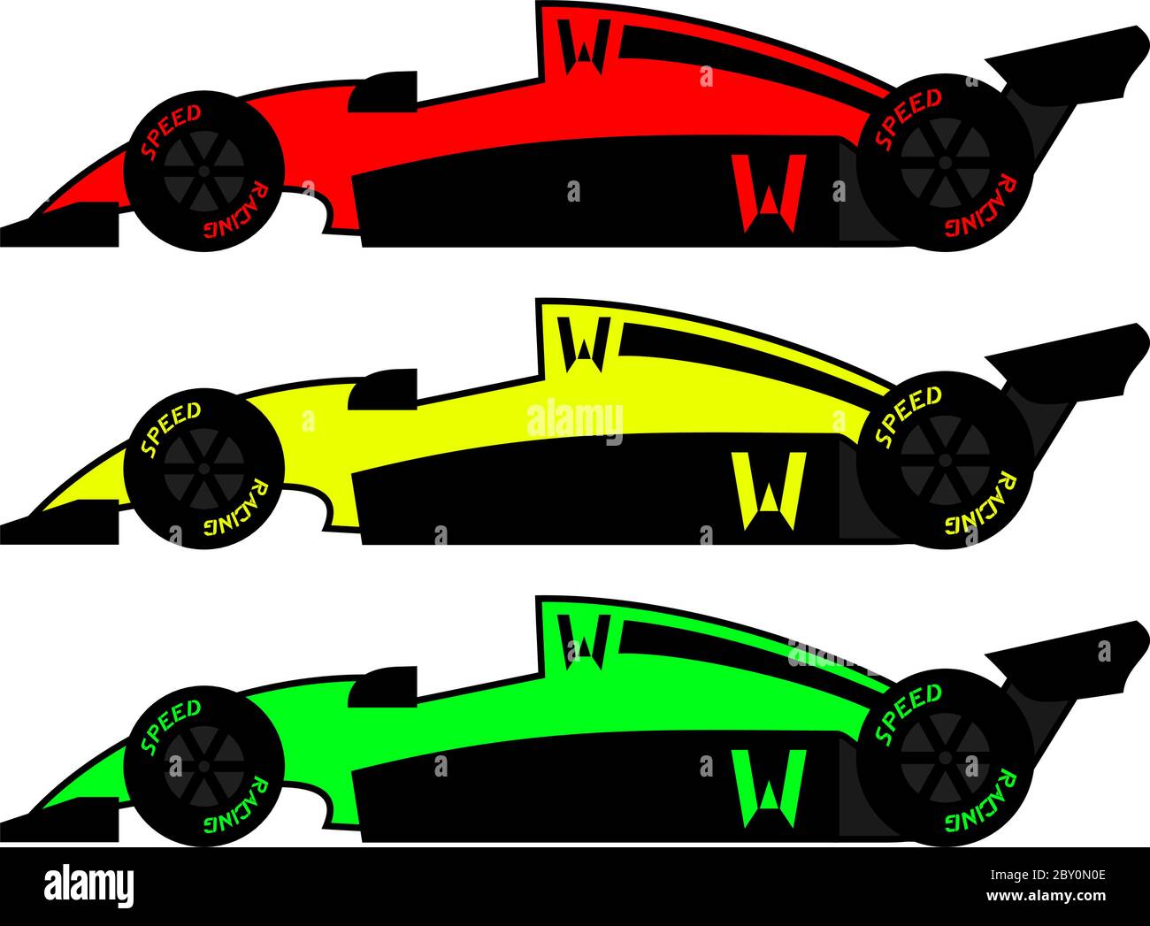 trois voitures de course Illustration de Vecteur