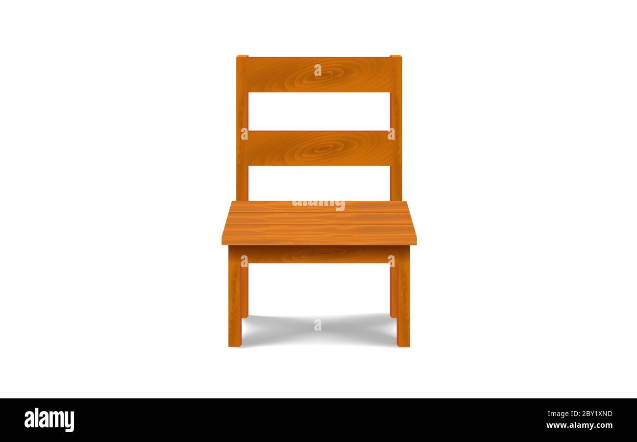 chaise en bois sur fond blanc Illustration de Vecteur