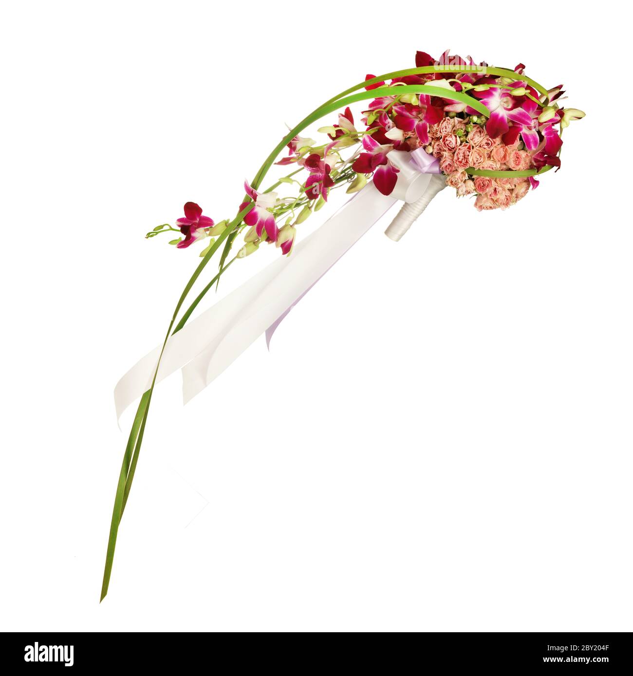 Bouquet de mariage isolé sur blanc. Banque D'Images