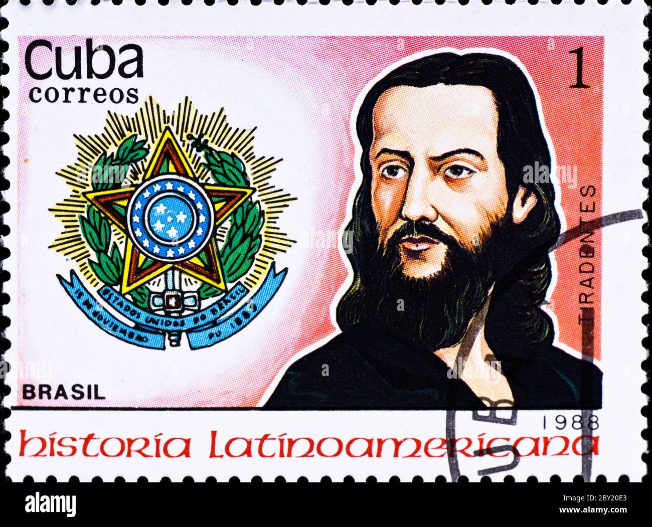 Le timbre-poste montre Jose da Silva Xavier Banque D'Images
