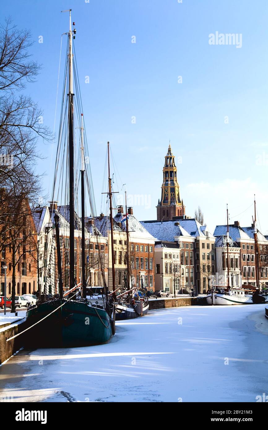 Groningen dans la neige Banque D'Images