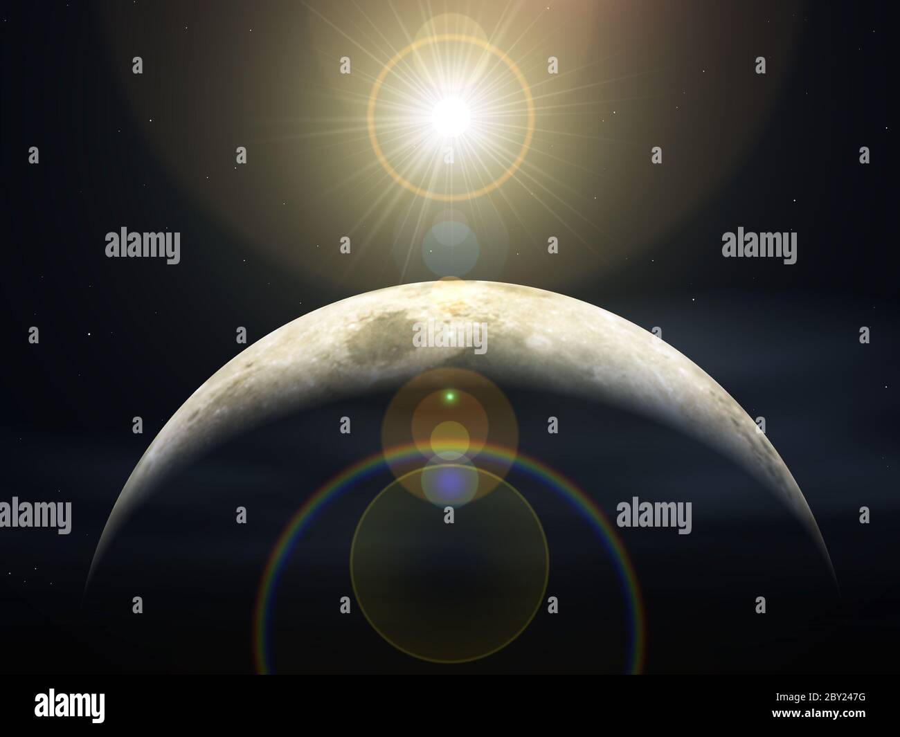 soleil et planète Banque D'Images