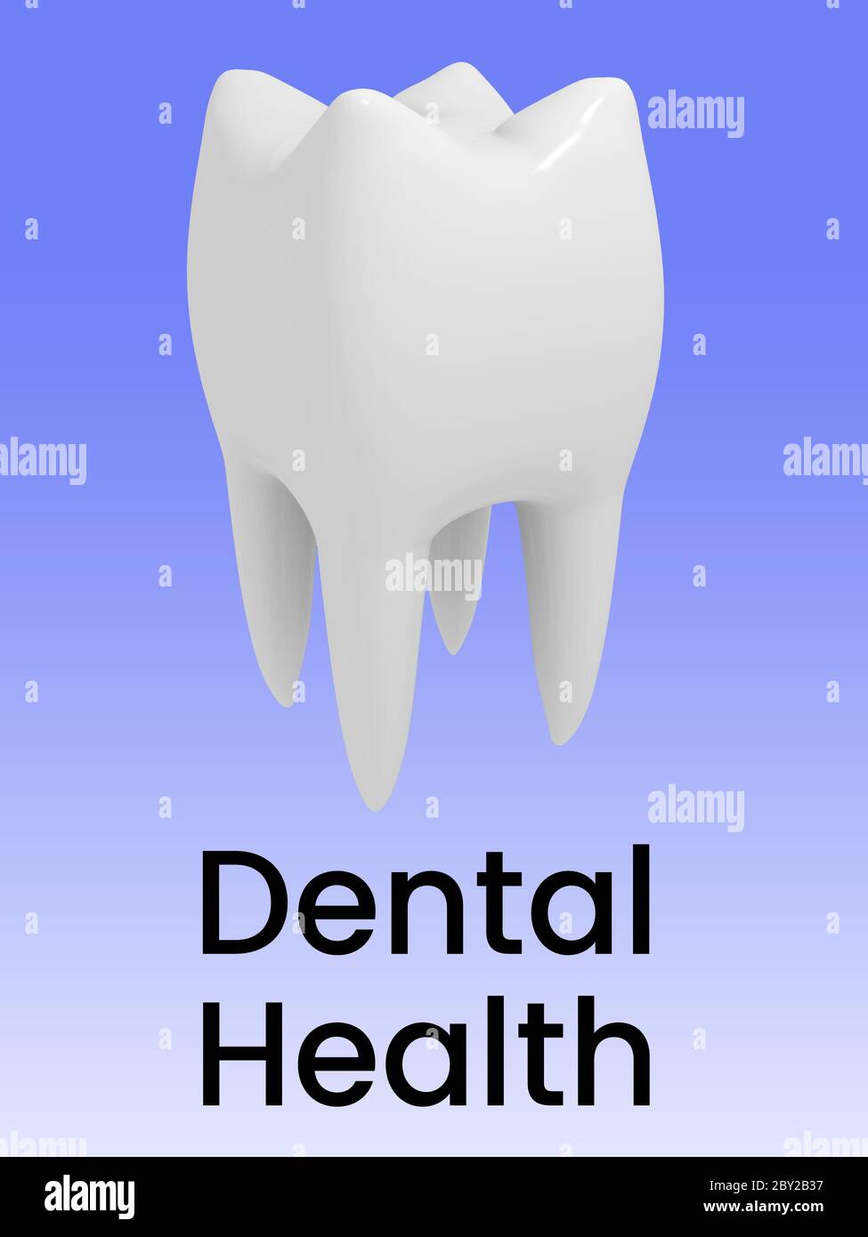 Illustration 3D du titre de la santé dentaire sous deux anneaux de chaîne, isolés sur un gradient vert. Banque D'Images