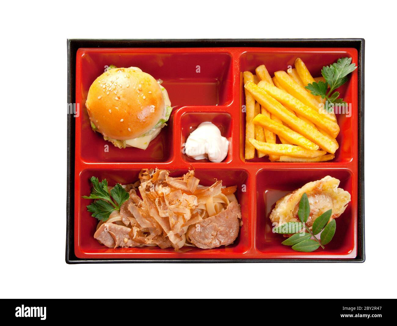 Déjeuner Bento japonais .fort de fast food avec avec du porc Photo Stock -  Alamy