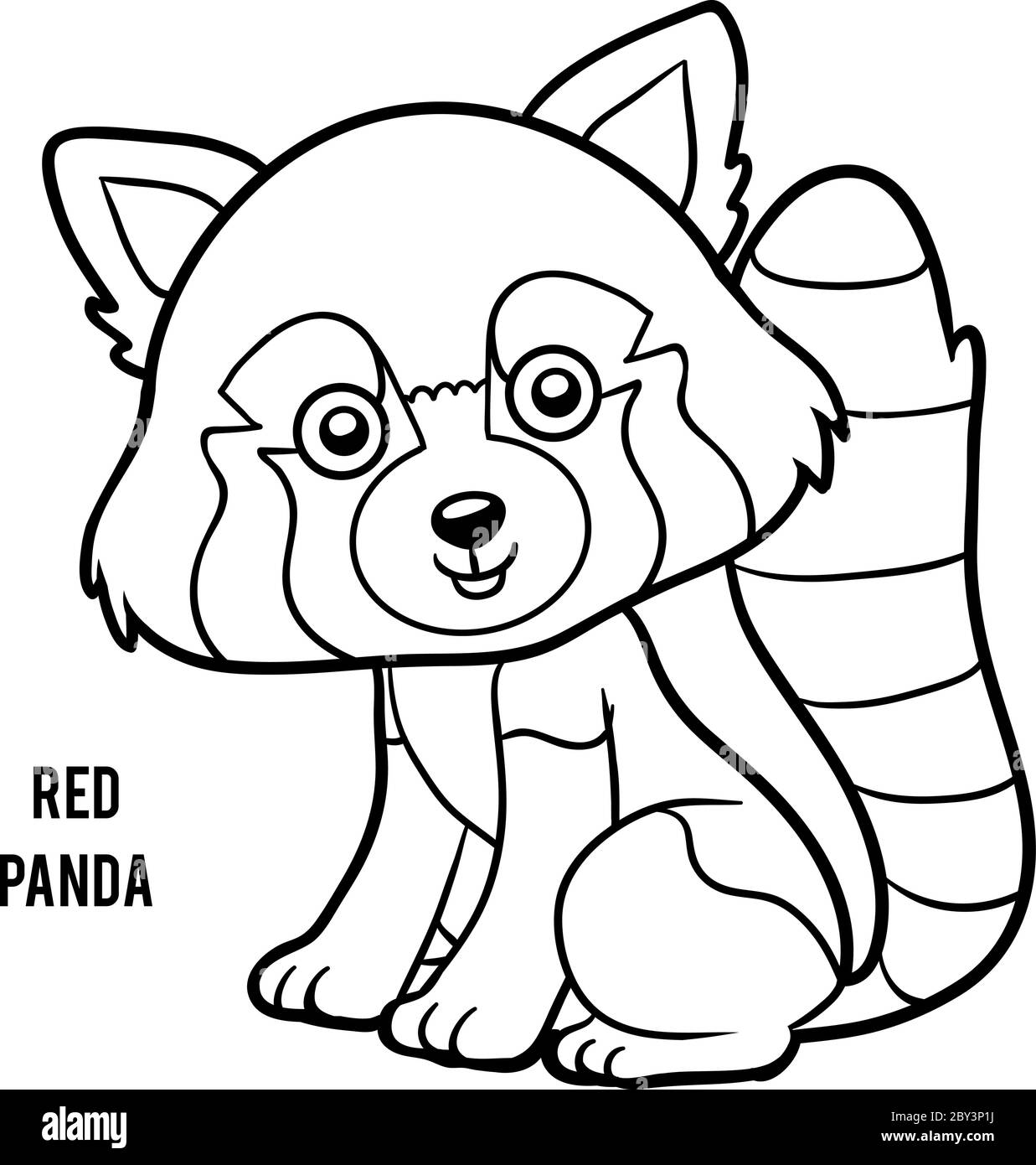 Livre de coloriage pour enfants, Red panda Illustration de Vecteur