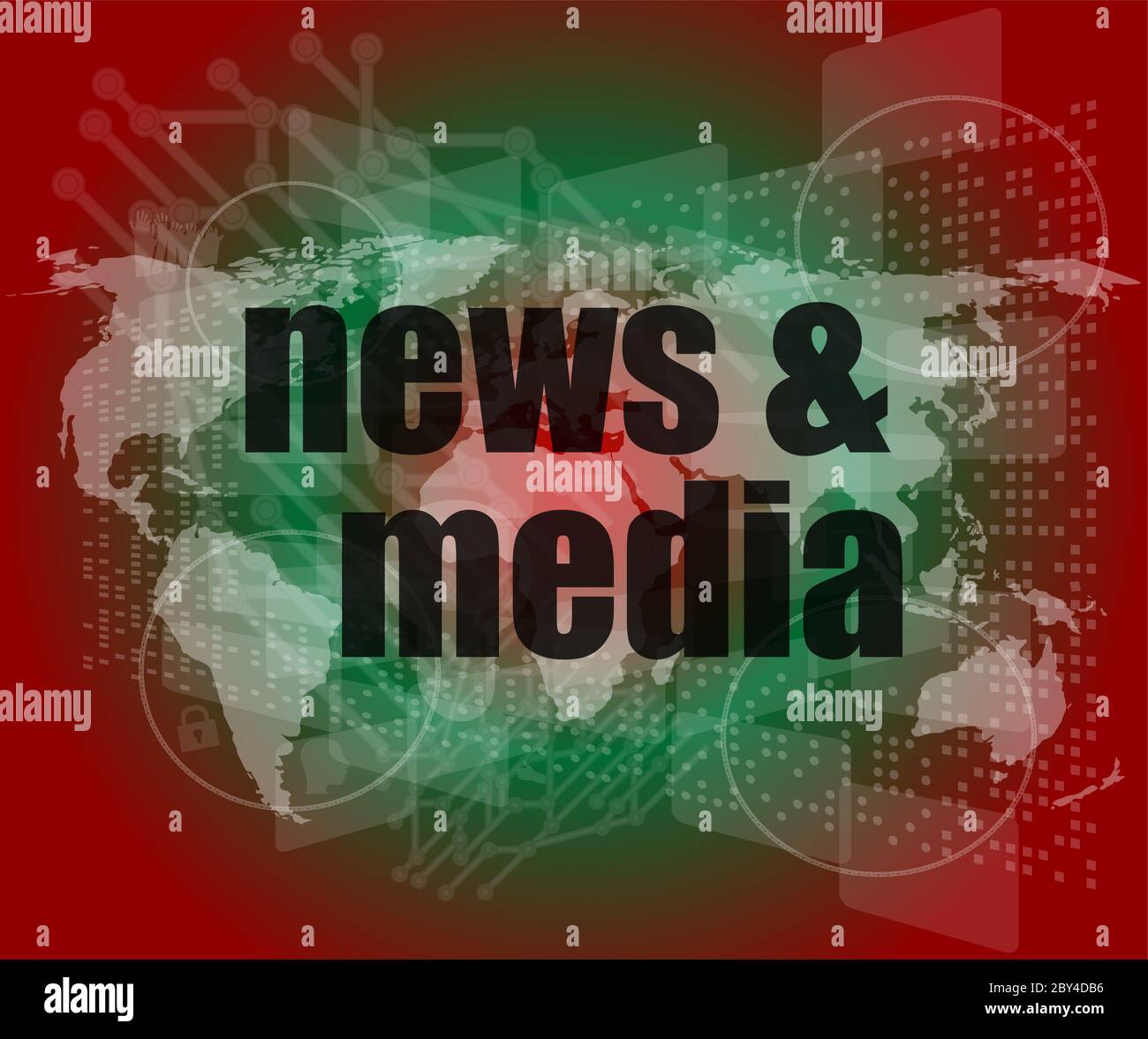 News et Presse concept : mots News et médias sur écran numérique Banque D'Images