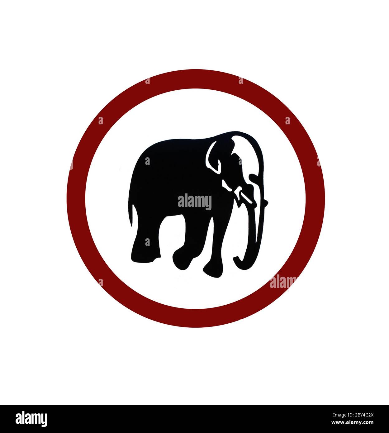 Avertissement d'éléphants road sign Banque D'Images