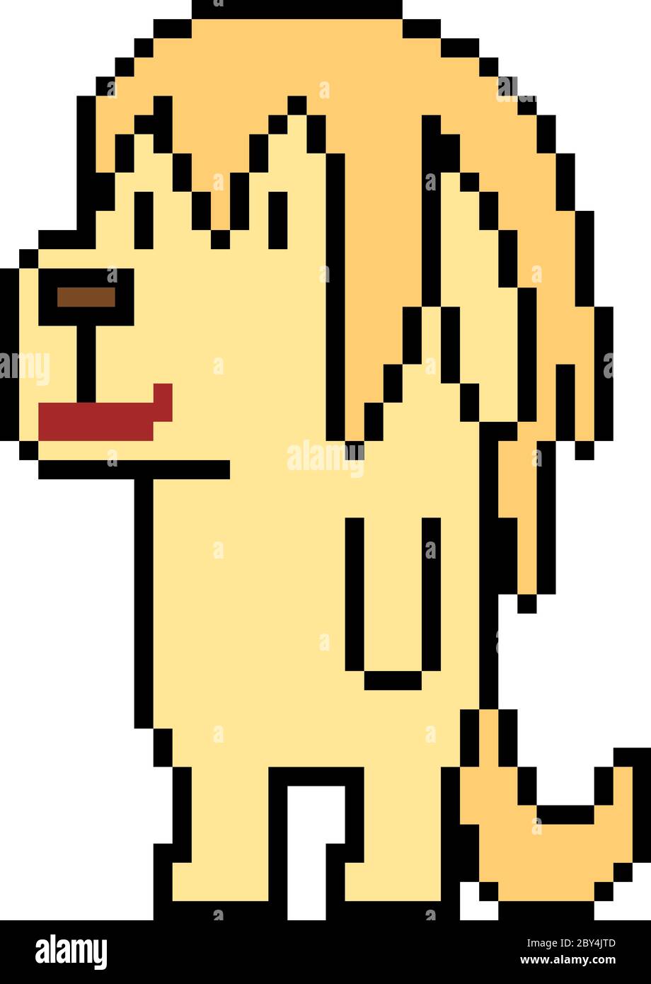 vecteur pixel art chien golden retriever isolé Illustration de Vecteur