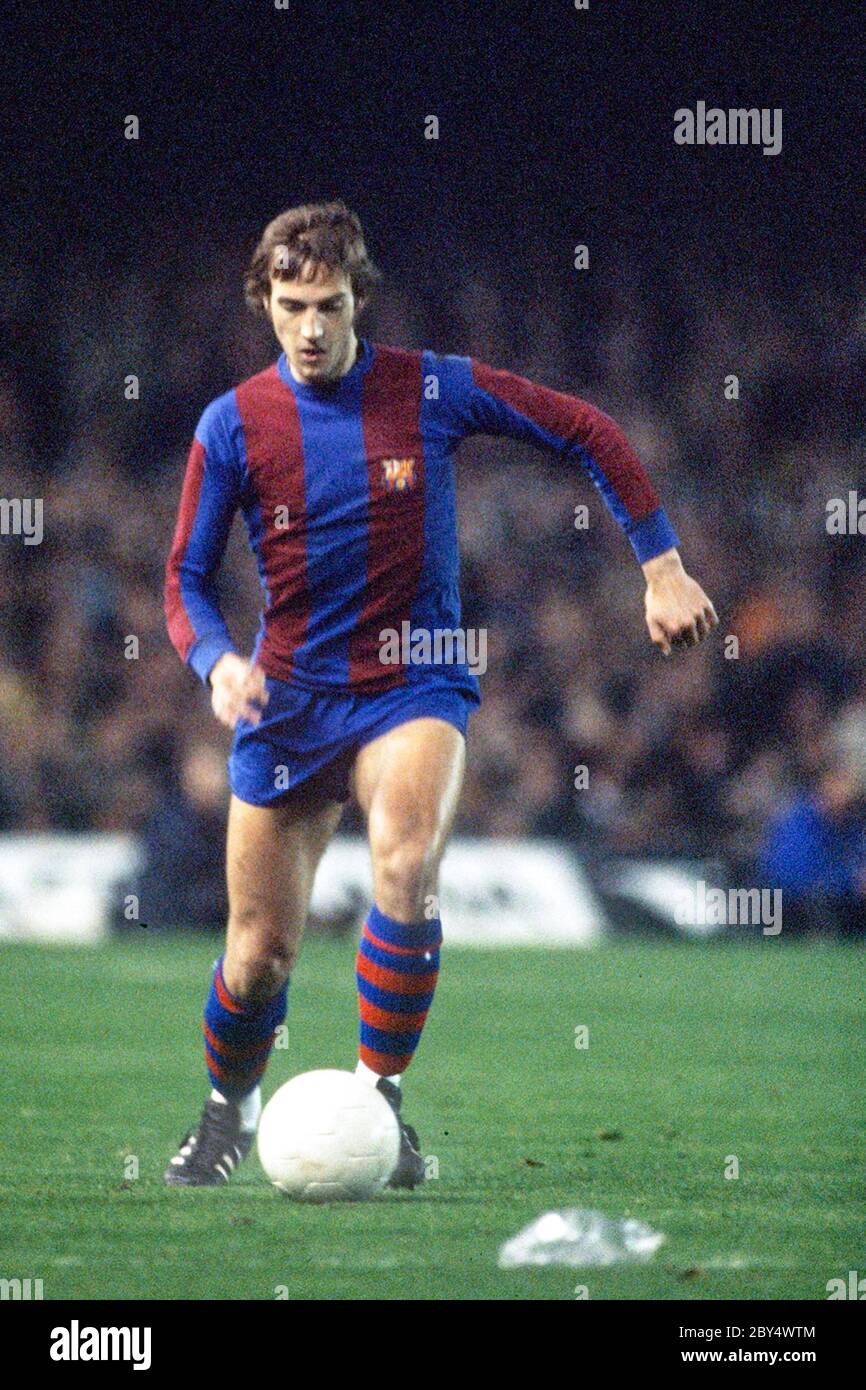 15-03-1978 football - coupe UEFA 1977/1978 - quart de finale, deuxième jambe : Barcelone 2 Aston Villa 1 Johan Neeskens de Barcelone au camp de Nou. Crédit : Pro Shots/Alamy Live News Banque D'Images