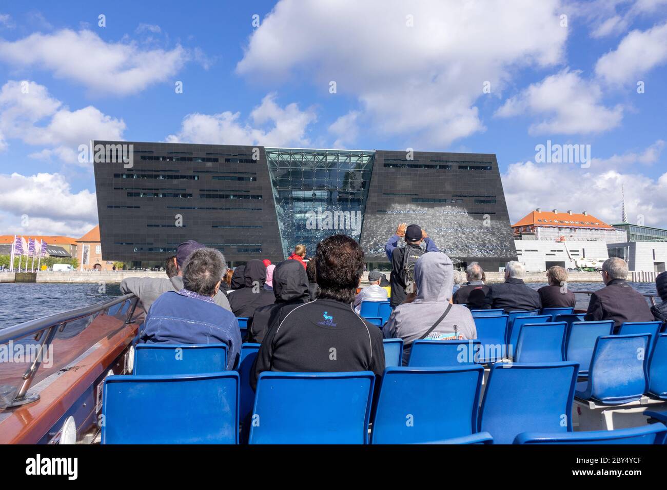 La Bibliothèque royale danoise le diamant noir à l'arrière-port de Copenhague Danemark Banque D'Images