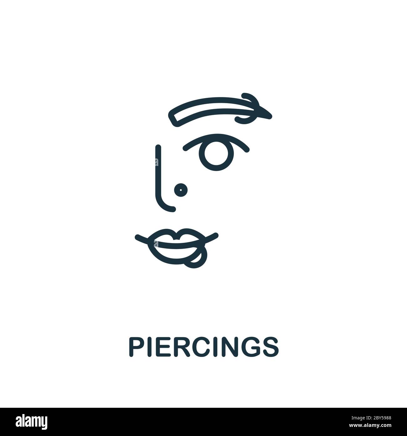 Icône Piercings. Elément simple de la collection de cosmétologie. Icône Creative Piercings pour la conception Web, les modèles, les infographies et plus encore Illustration de Vecteur