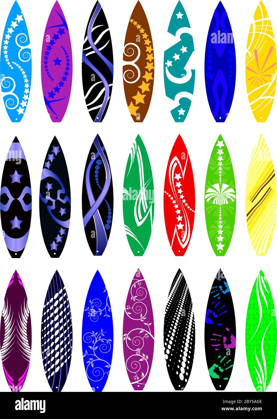 Surf Board Graphiques, Stripe : Vinyl-ready Vector Art Illustration de Vecteur