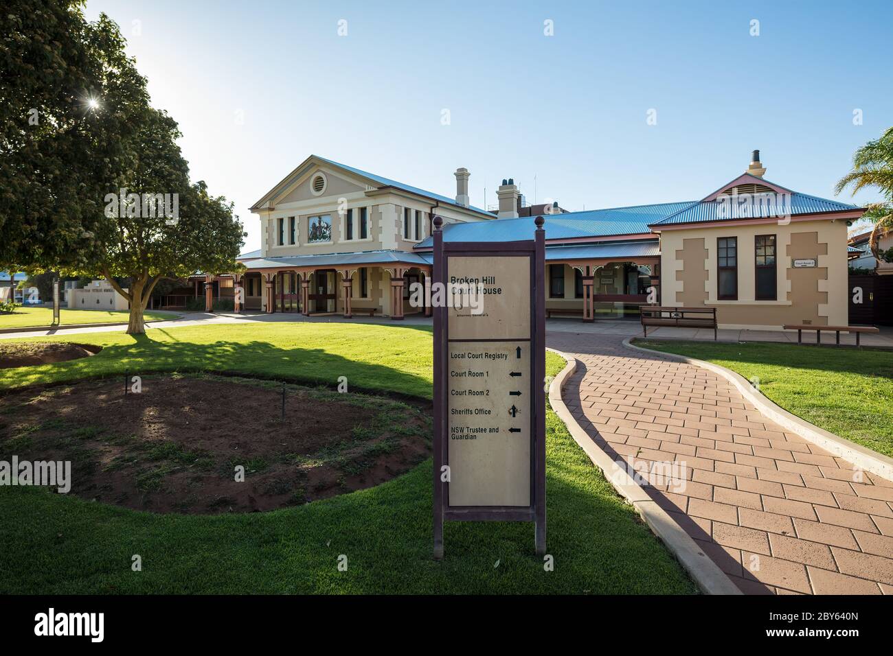 Broken Hill Australie 2 décembre 2019 : Palais de justice de Broken Hill, Nouvelle-Galles du Sud Banque D'Images