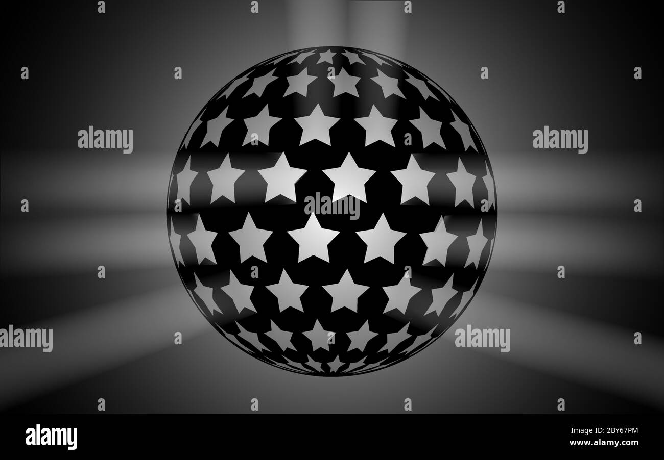 étoile lumineuse dans la balle dans la pièce sombre Illustration de Vecteur
