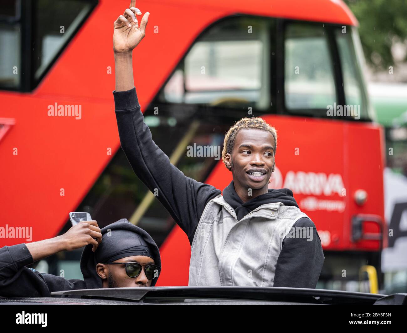 Londres, Royaume-Uni, 3 juin 2020 - des manifestants Black Lives Matter ont défilé de Hyde Park au Parlement après la mort en détention de George Floyd. Banque D'Images