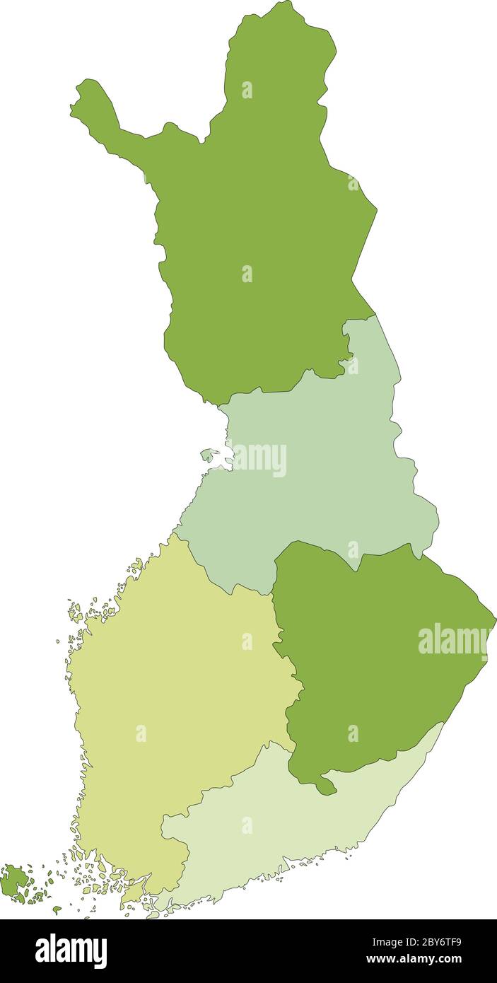 Carte politique modifiable très détaillée avec couches séparées. Finlande. Illustration de Vecteur