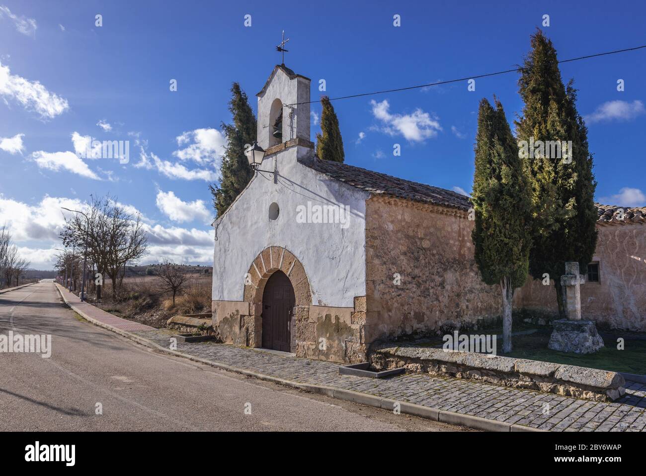 Ermita de San Roque - petite chapelle de Penalba de San Esteban commune de San Esteban de Gormaz, province de Soria en Espagne Banque D'Images