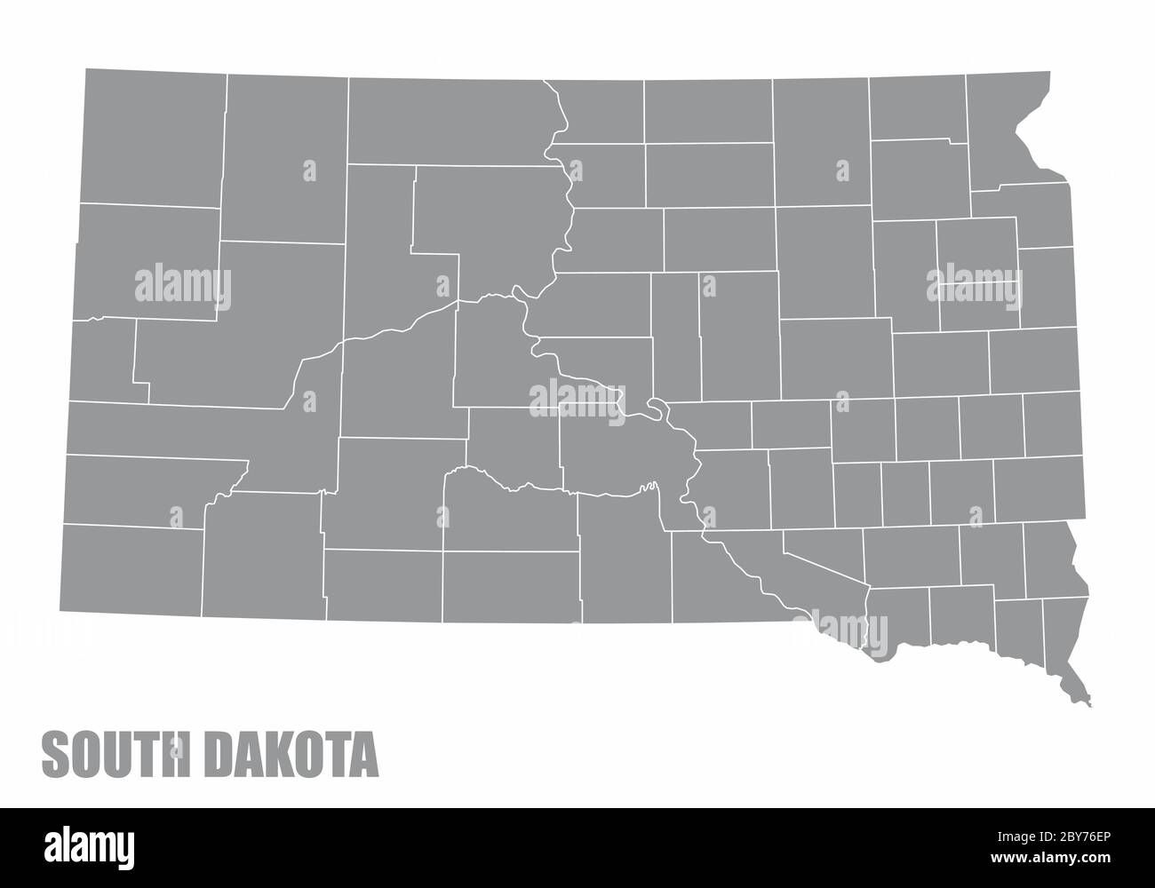 Carte du comté du Dakota du Sud Illustration de Vecteur