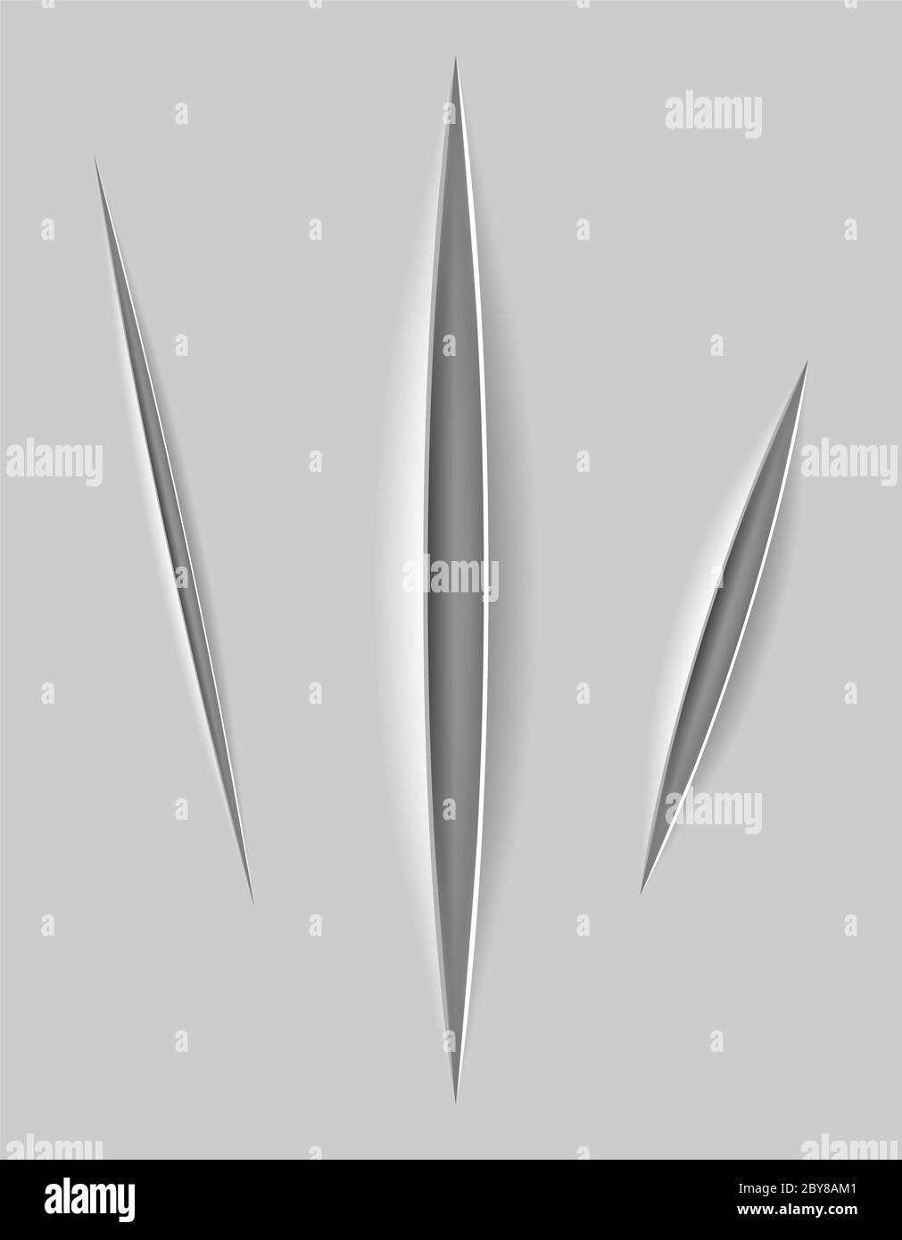 des coupes de papier réalistes avec un couteau avec un fond transparent pour l'illustration vectorielle de conception isolée sur l'arrière-plan Banque D'Images