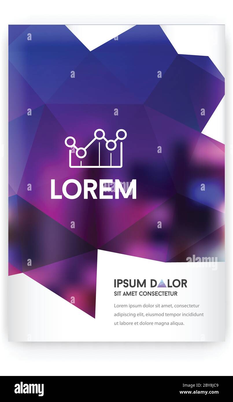 Identité visuelle avec lettre logo éléments style en-tête et flou géométrique dégradé maille style de conception brochure modèle de couverture maquettes pour les entreprises Illustration de Vecteur