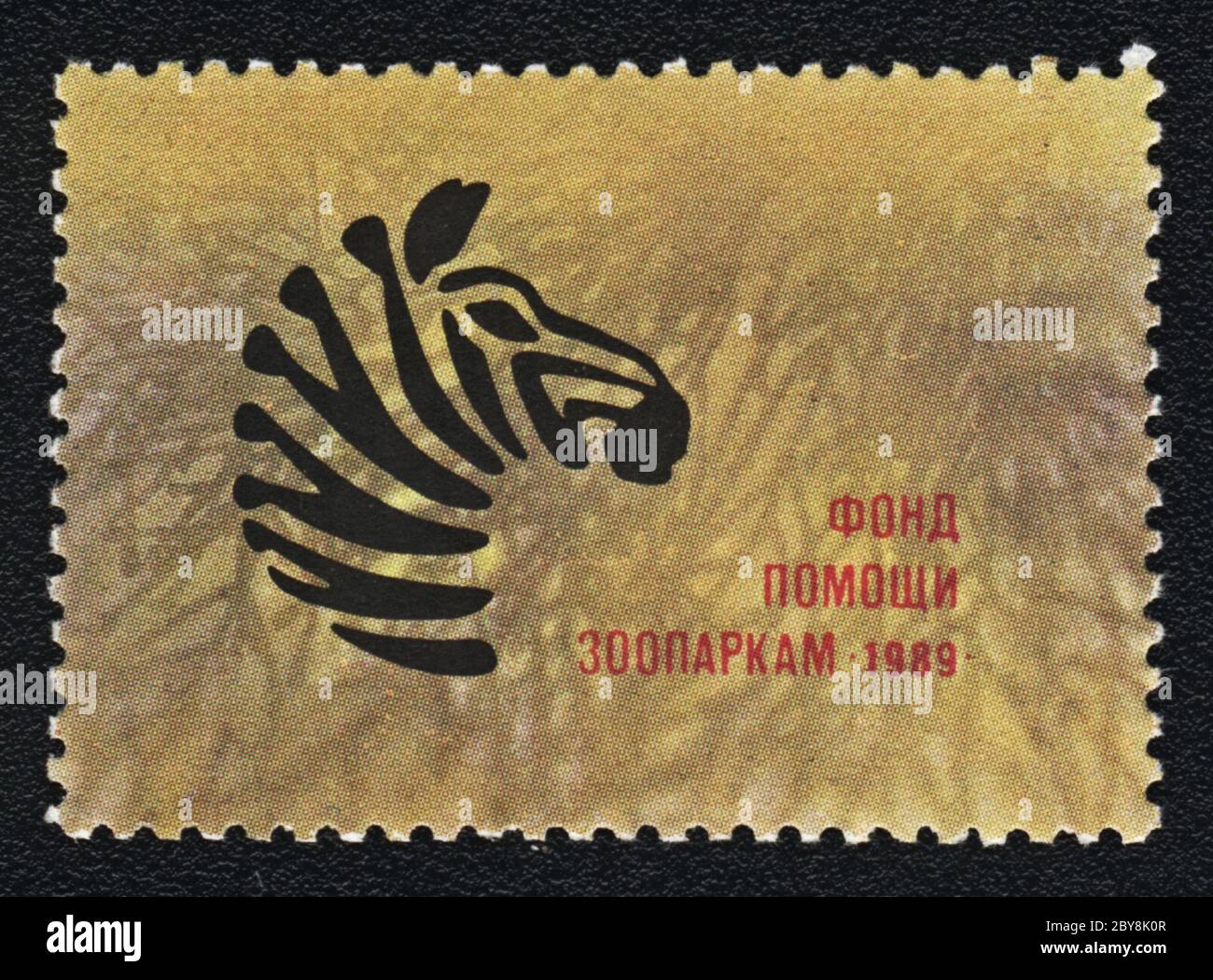 Fonds d'assistance au zoo. Timbre-poste URSS, 1989 Banque D'Images