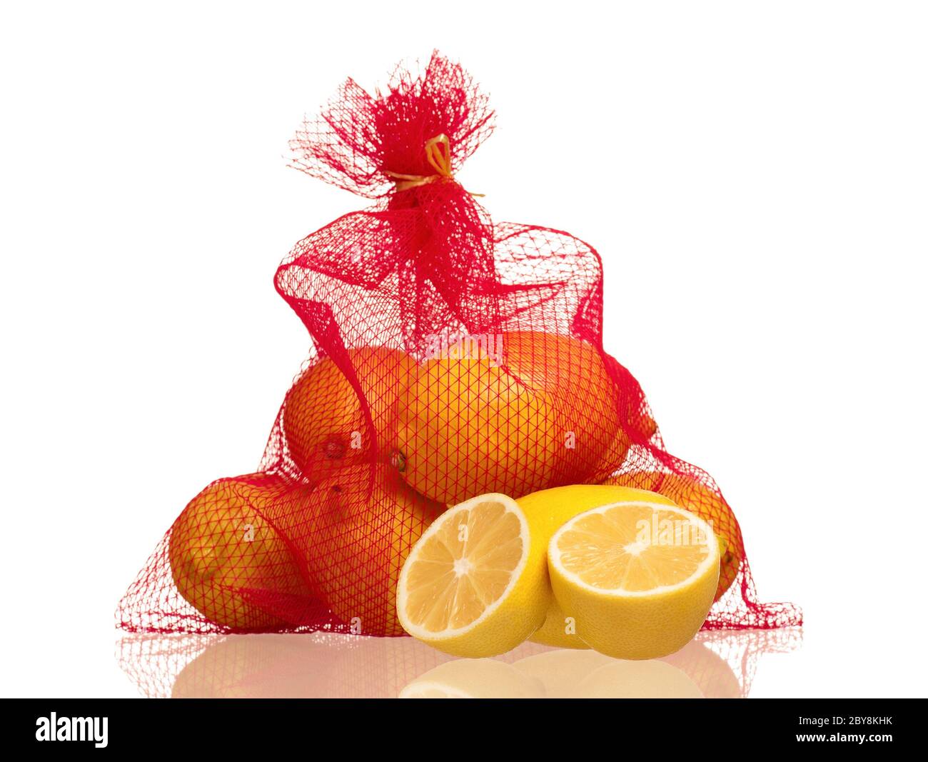 Les citrons en sac net Banque D'Images