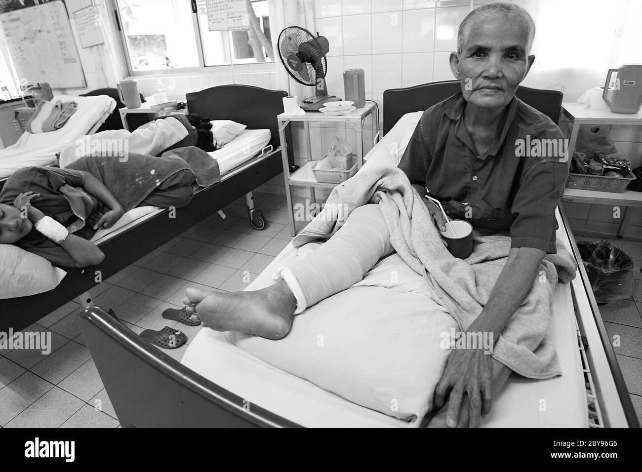 Hôpital d'urgence, Battambang, Cambodge, Asie, effets des mines terrestres Banque D'Images