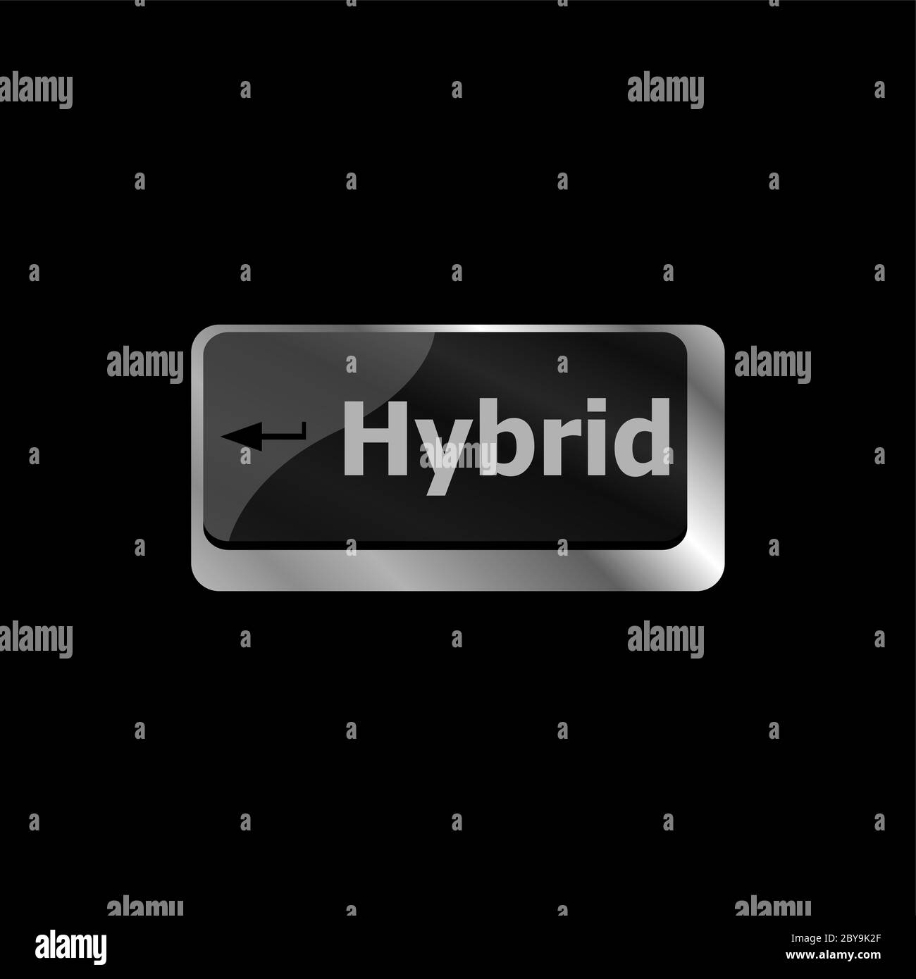 Clavier de l'ordinateur avec clé hybride - business background Banque D'Images