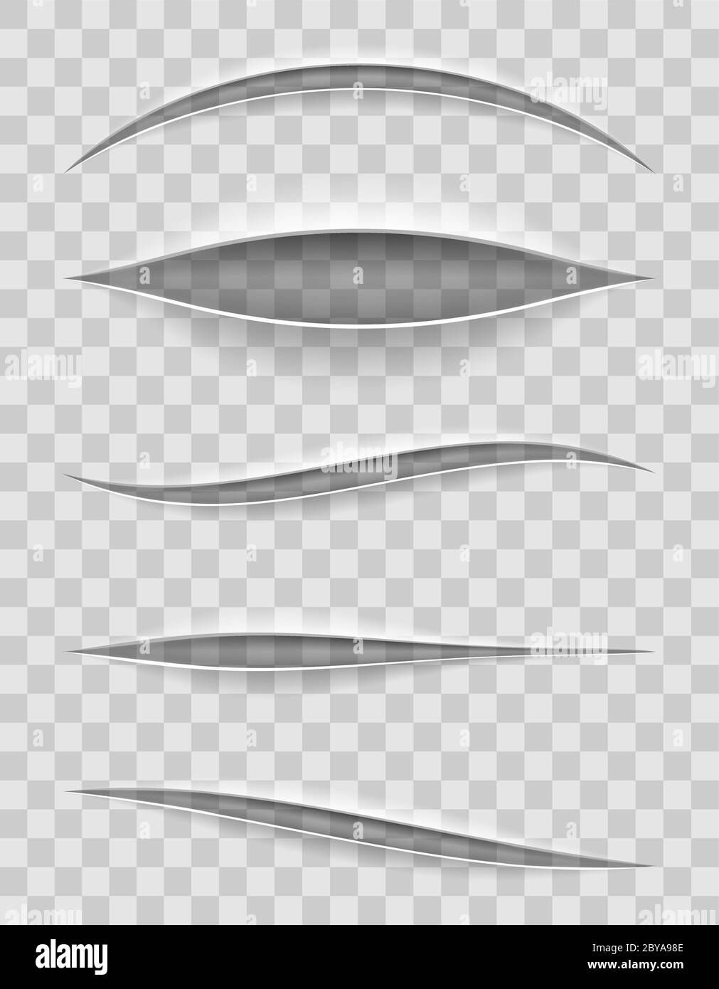 des coupes de papier réalistes avec un couteau avec un fond transparent pour l'illustration vectorielle de conception isolée sur l'arrière-plan Illustration de Vecteur