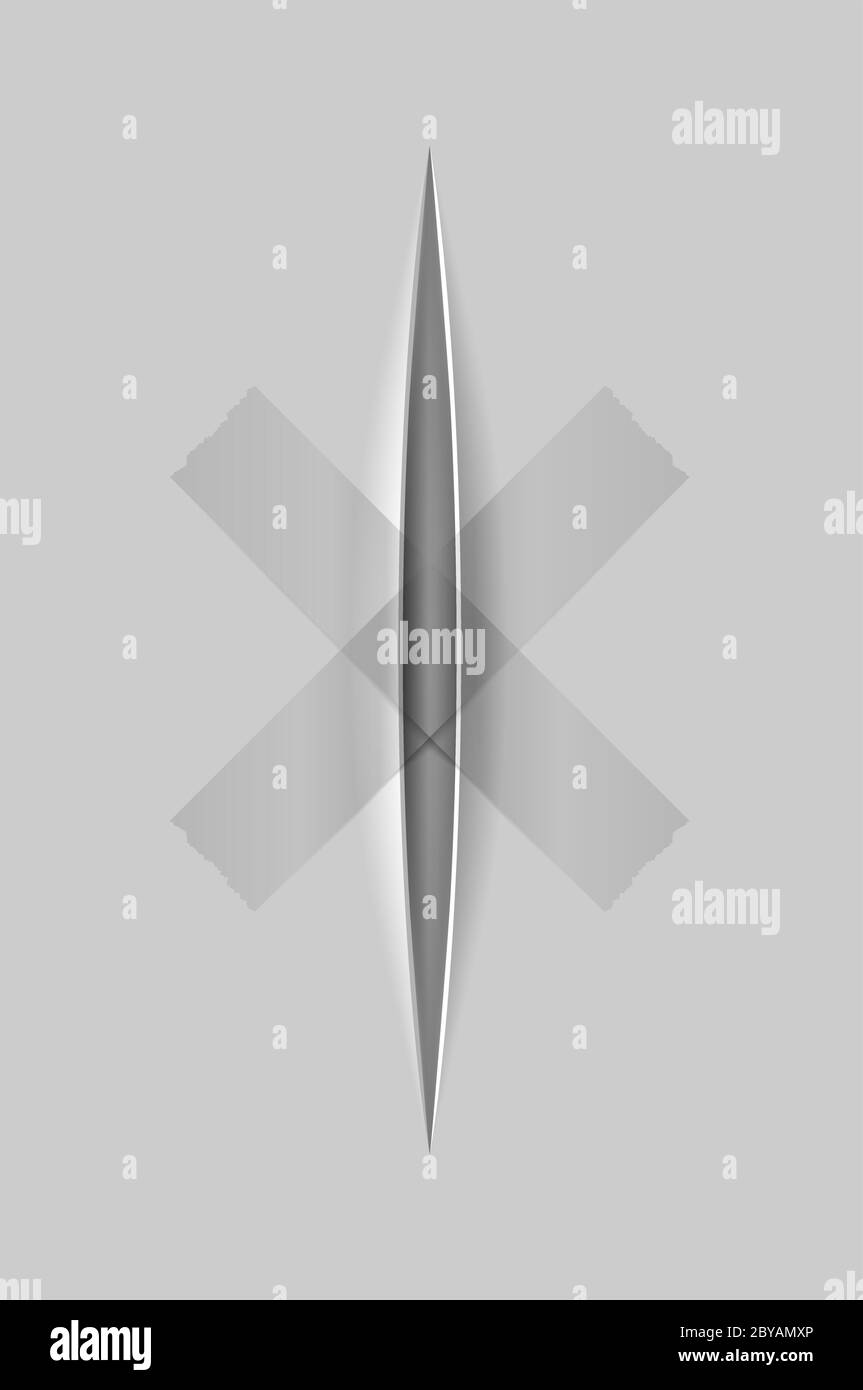 des coupes de papier réalistes avec un couteau avec un fond transparent pour l'illustration vectorielle de conception isolée sur l'arrière-plan Illustration de Vecteur
