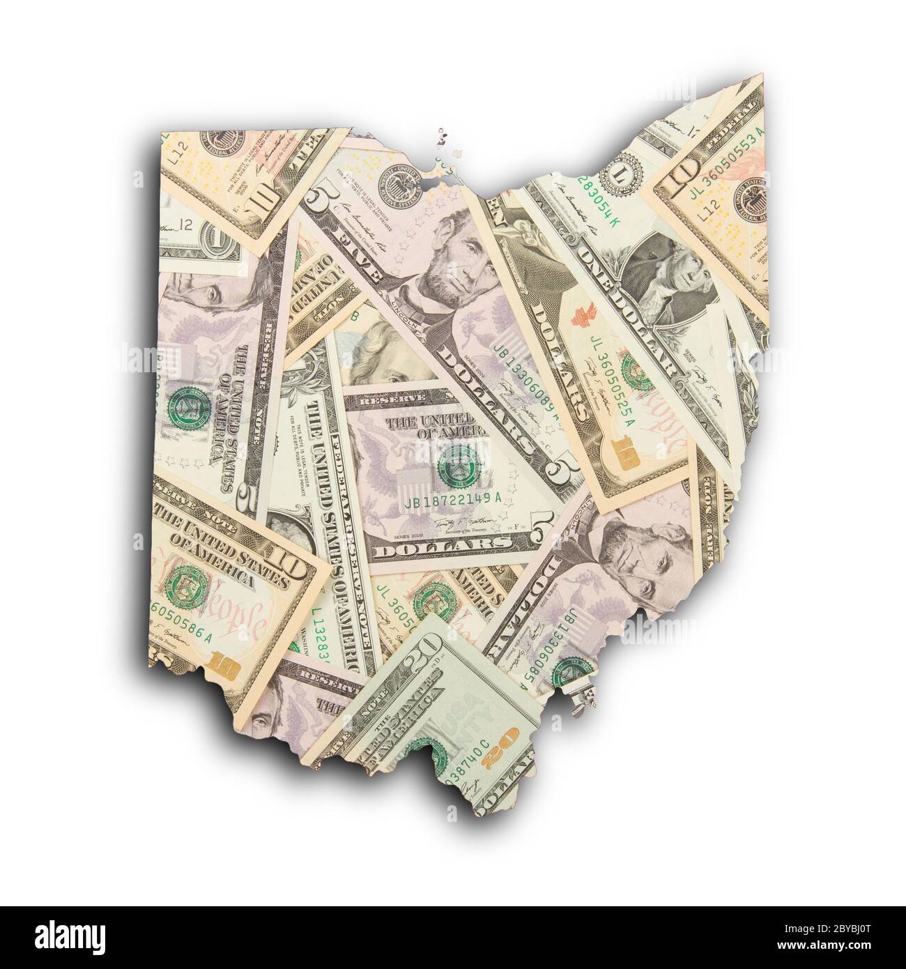 Carte de Ohio Banque D'Images
