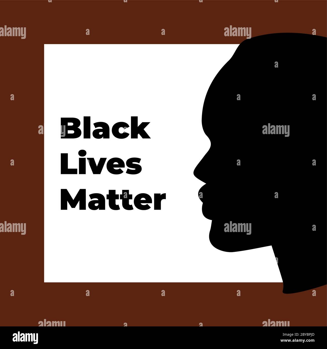 Illustration vectorielle avec le texte Black Lives Matter . Silhouette d'un homme noir. Illustration de Vecteur