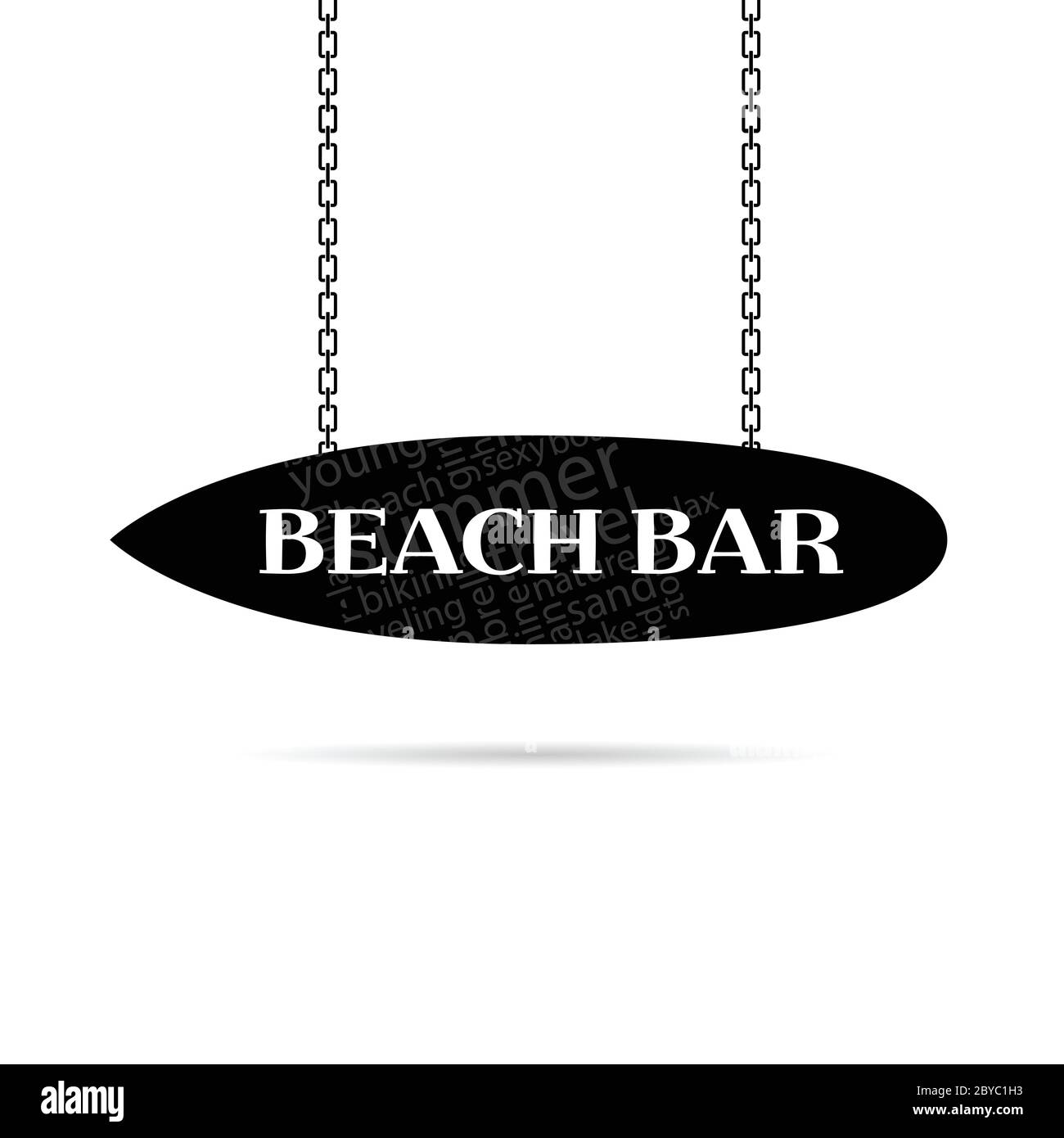 affiche de bar de plage de couleur noire Illustration de Vecteur
