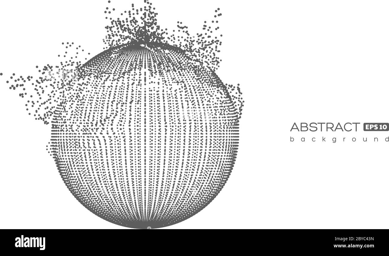 Particules abstraites sphère avec effet d'explosion. Illustration de Vecteur