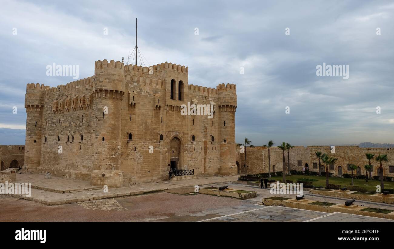 Citadelle de Qaitrava à Alexandrie, Égypte Banque D'Images