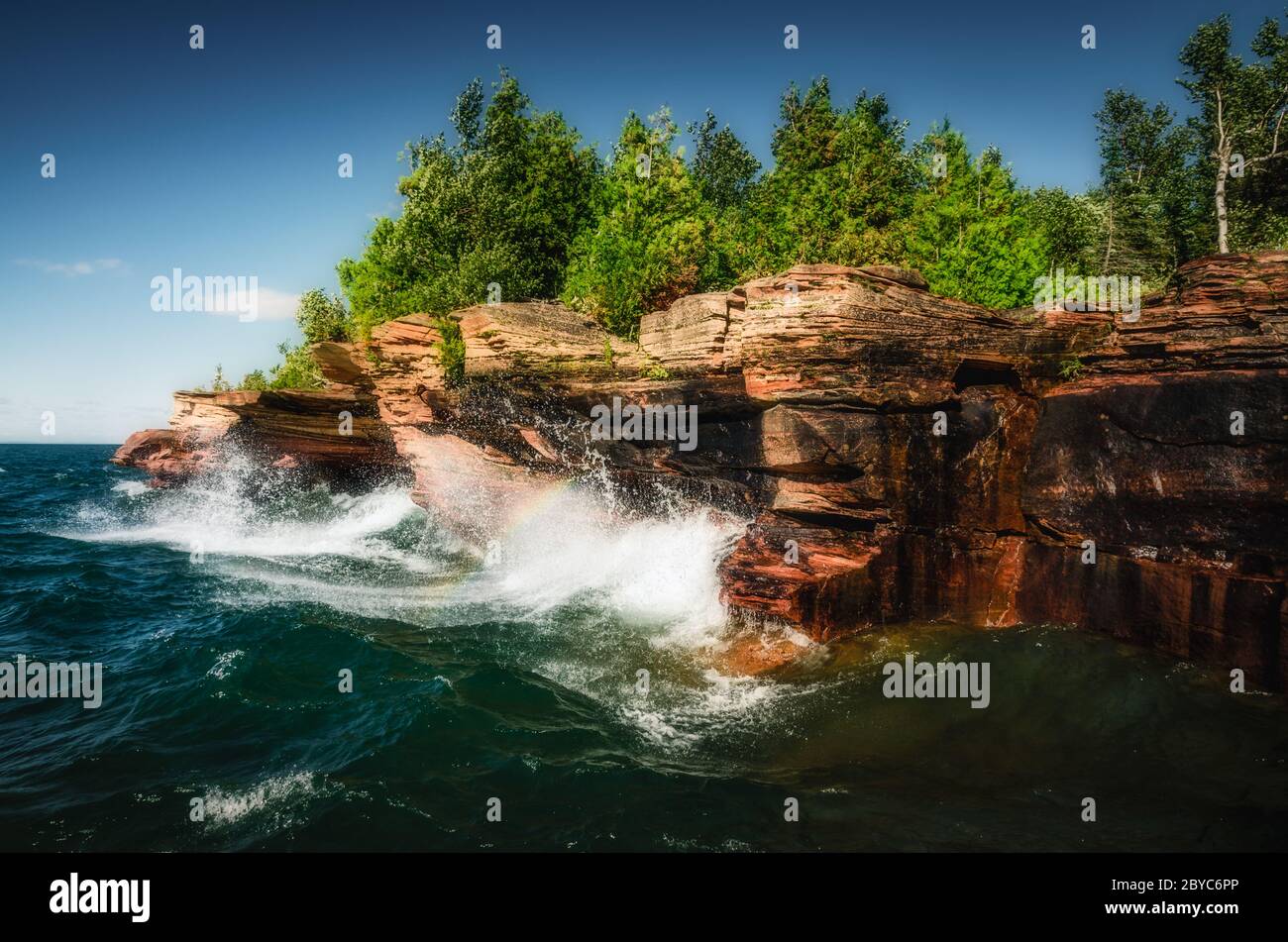 Point d'hirondelle à Sand Island, îles Apôtre. Banque D'Images