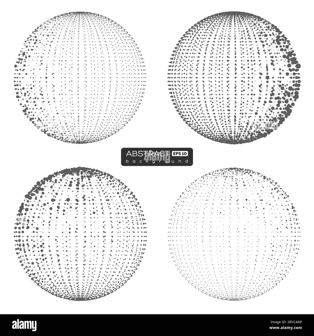 Ensemble de sphères abstraites de particules de globe. Illustration de Vecteur