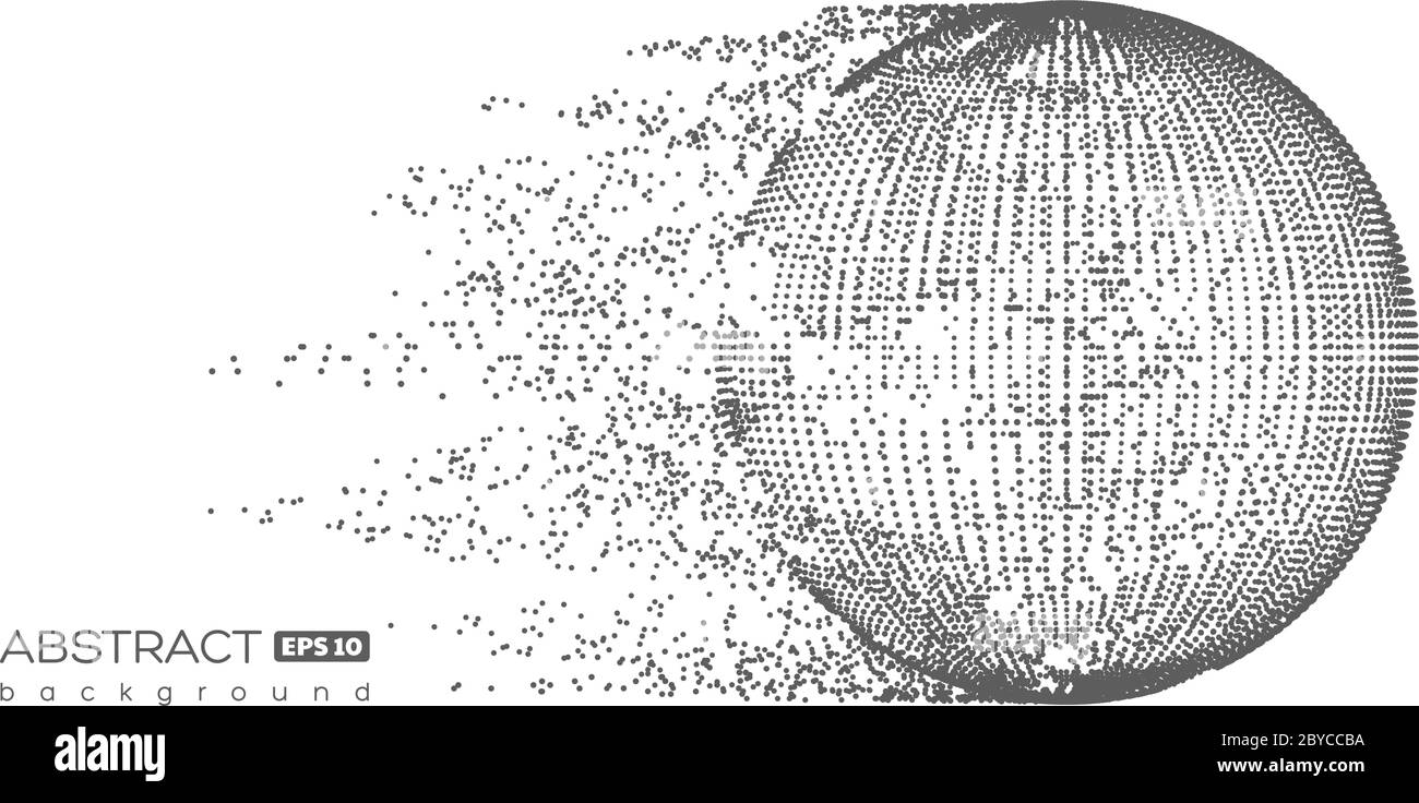 Particules abstraites sphère avec effet d'explosion. Illustration de Vecteur