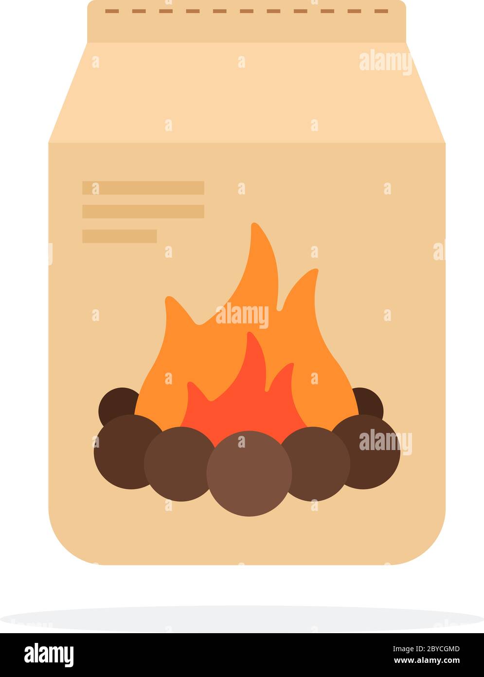Charbon de bois dans le vecteur plat isolé Illustration de Vecteur