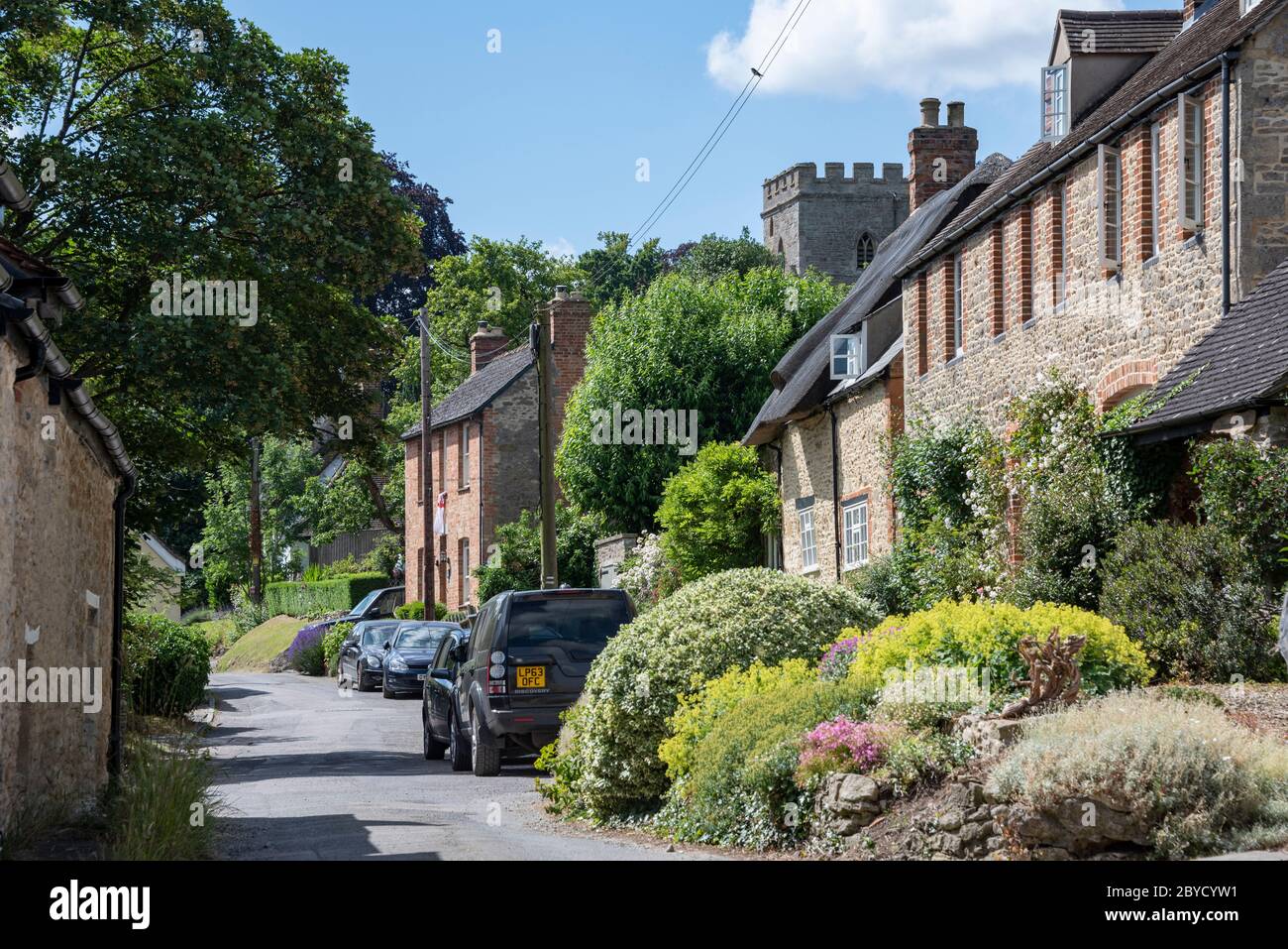 Church Street, Beckley, Oxfordshire, Royaume-Uni Banque D'Images