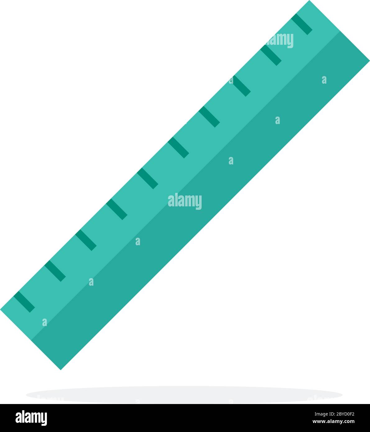Règle de mesure en plastique vecteur plat isolé Illustration de Vecteur