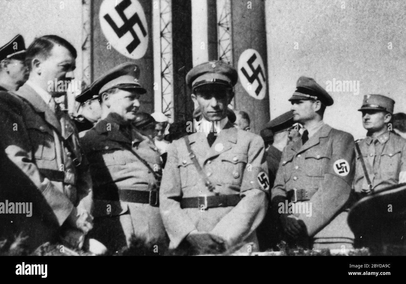 Hiérarchie nazie, Hitler, Goering, Goebbels, Hess - Seconde Guerre mondiale, Europe, Allemagne, années 1930 Banque D'Images