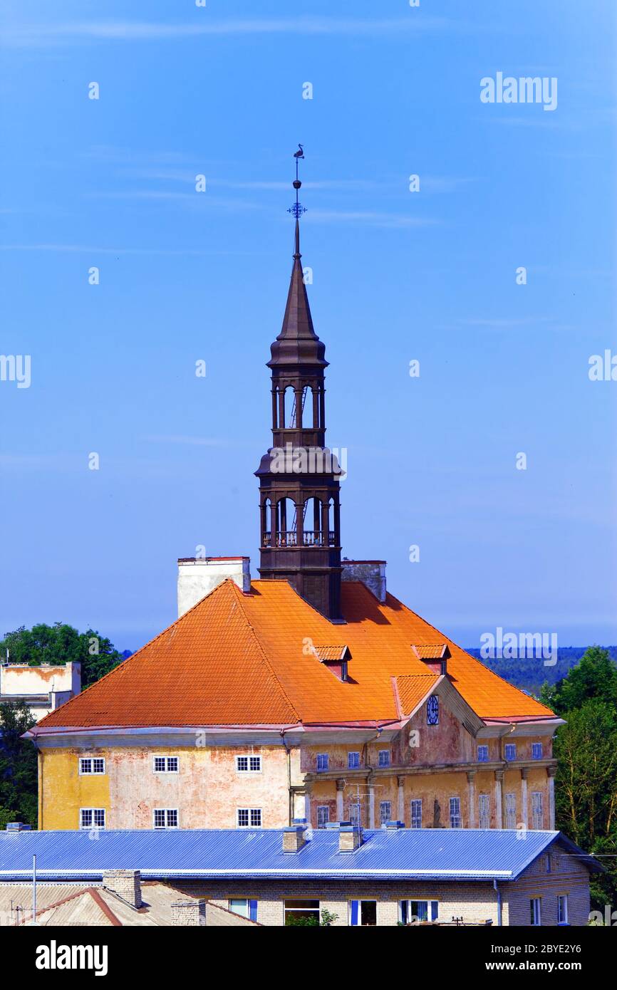 Pointe de construction gothique antique, Narva, Banque D'Images