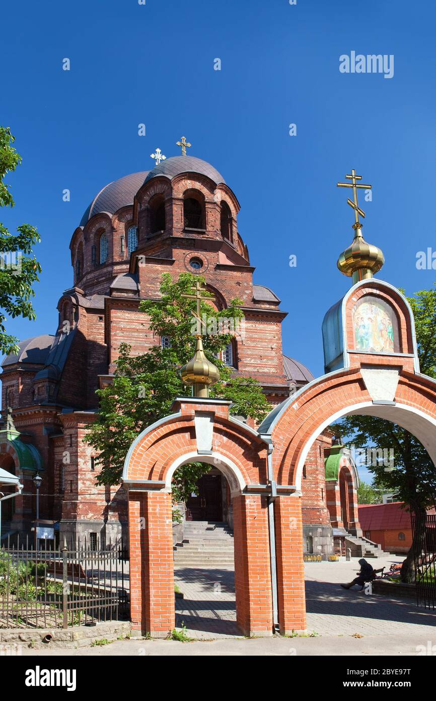 La cathédrale Narva Voskresensky, temple orthodoxe. Banque D'Images