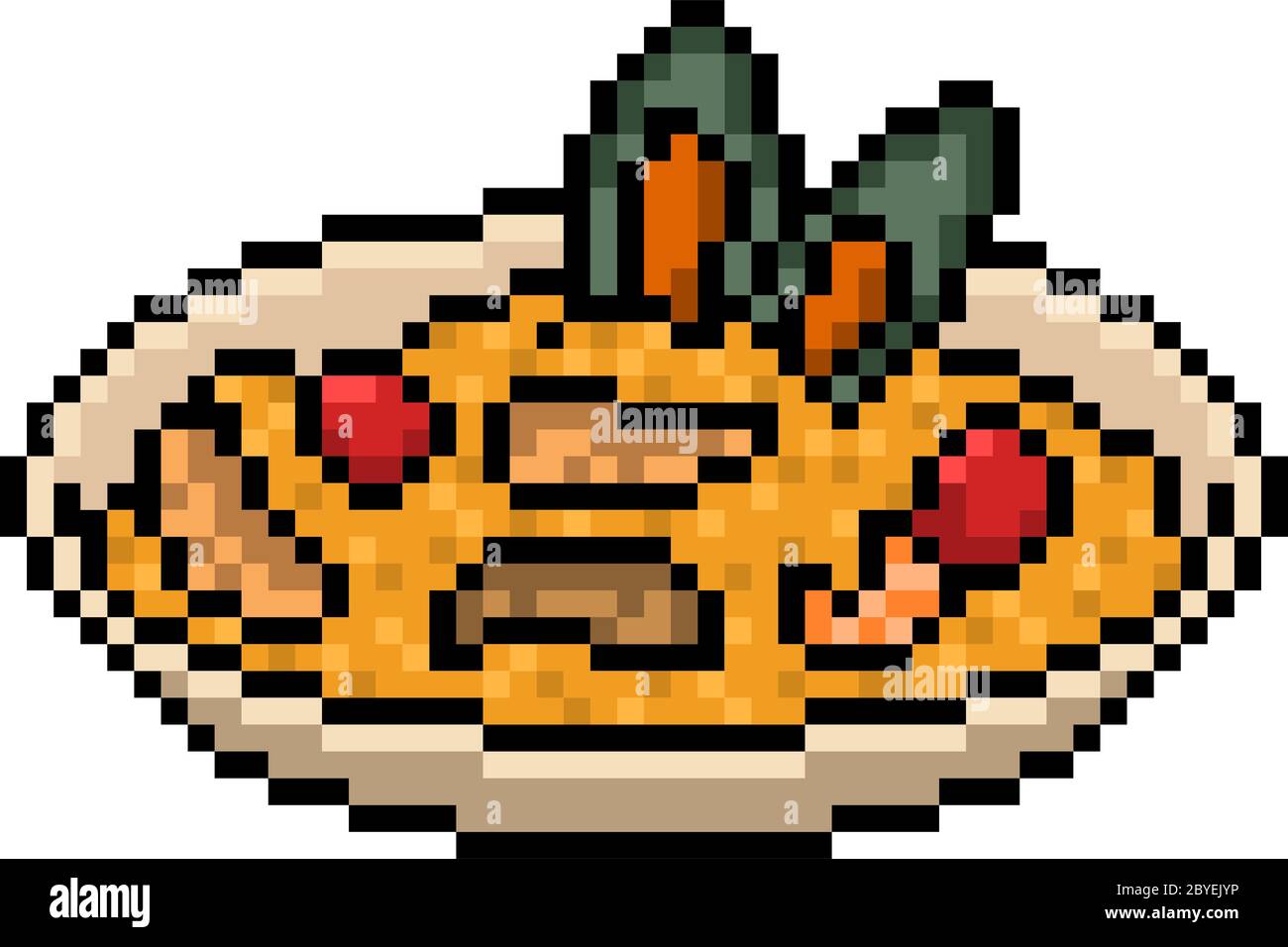 vector pixel art alimentaire riz frit isolé Image Vectorielle Stock - Alamy