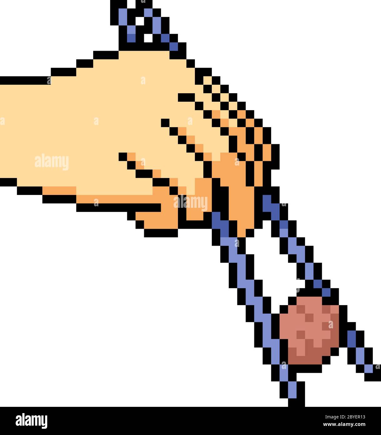 vecteur pixel art main gestuelle meatball manger isolé Illustration de Vecteur