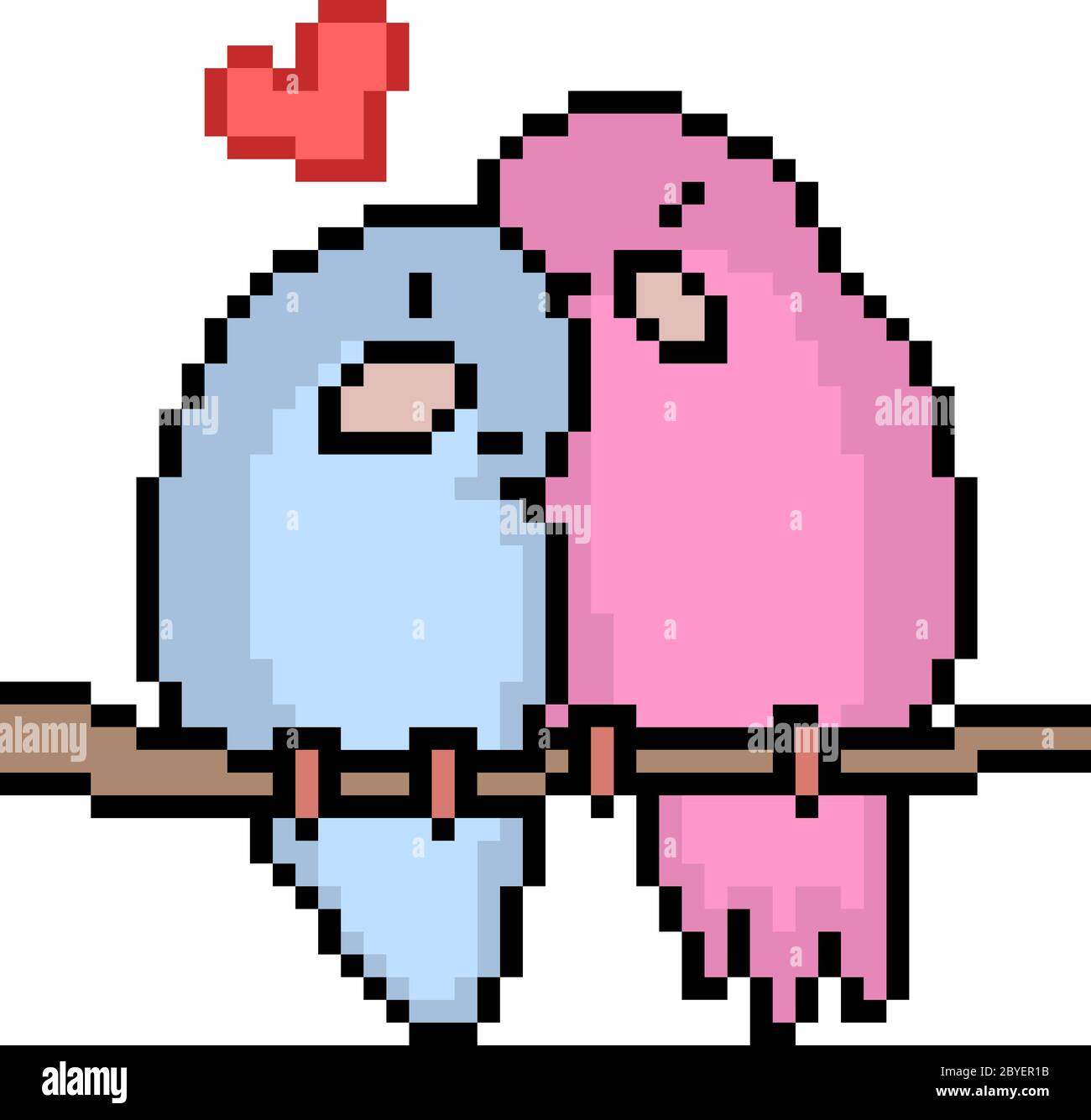 Vecteur Pixel Art Amour Oiseau Isole Dessin Anime Image Vectorielle Stock Alamy