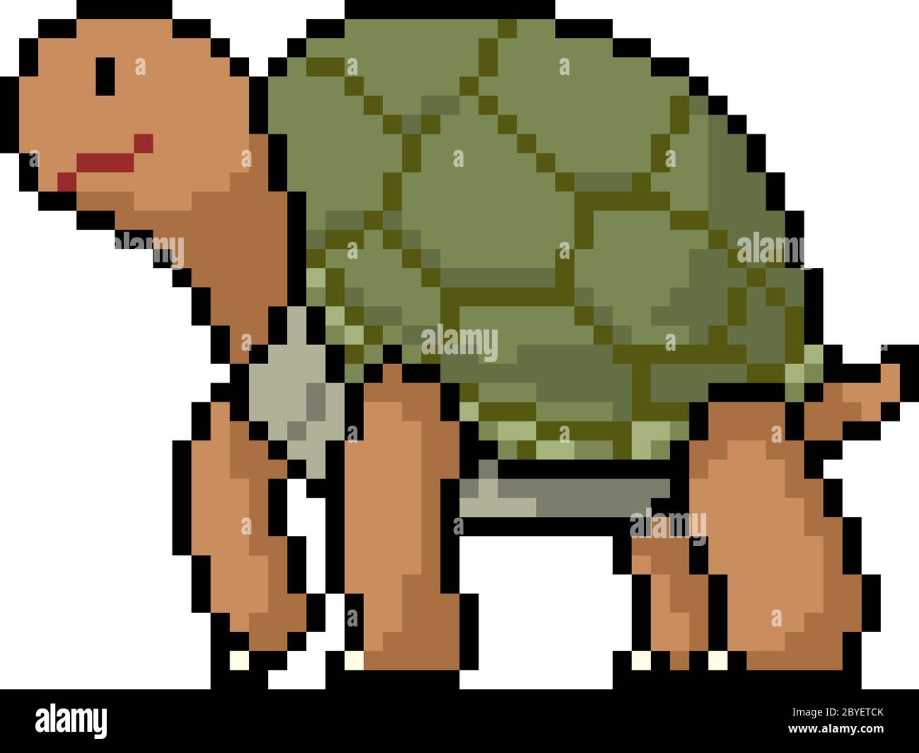 dessin-anim-isol-animal-animal-tortue-pixel-art-image-vectorielle