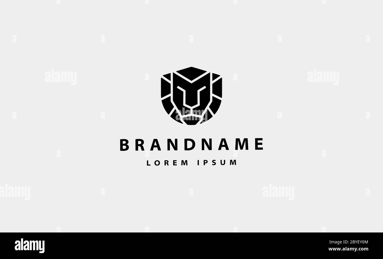 Illustration simple de la conception vectorielle de l'icône du logo Lion Illustration de Vecteur