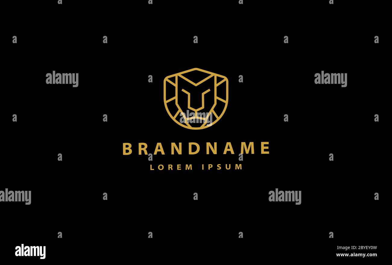 Illustration simple de la conception vectorielle de l'icône du logo Lion Illustration de Vecteur